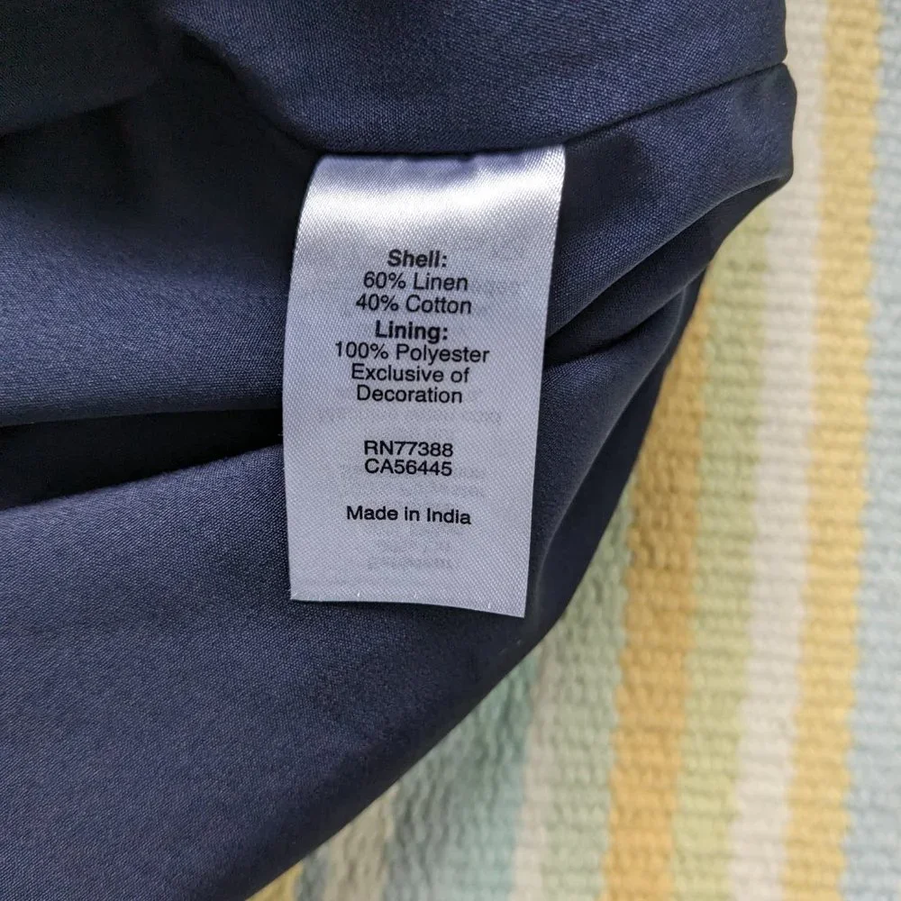 ⭐ J. Crew Navy & Green embroidered Linen-blend tank shift dress XXS